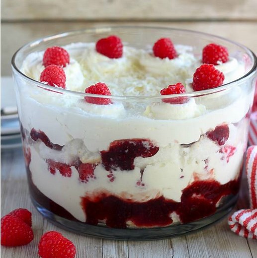 This WHITE CHOCOLATE RASPBERRY TRIFLE is super easy and it's always a crowd pleaser. I make it several times every holiday season. Recipe: https://wp.me/p4pSZM-2ek | Celebrating Sweets