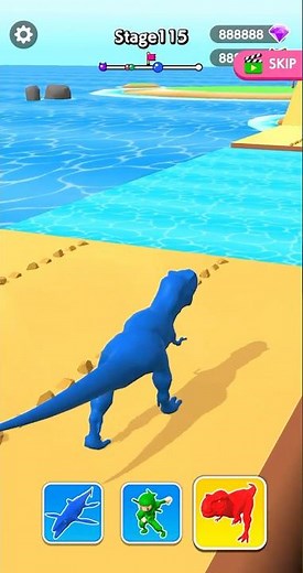 🎮 Dino Ninja Race Stage #115 🦖👑 #shorts #mobilegame #trex