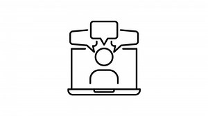 Download discussion outline icon animation. transparent background for free