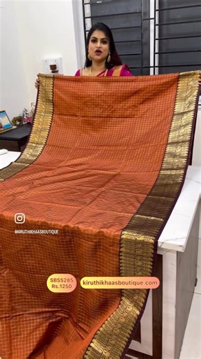 🤩Saree Code-SBSS285🤩Semi Banarasi🤩Rs.1250🤩kiruthikhaasboutique.com🤩WhatsApp 9940181966🤩
