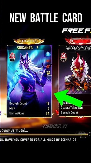 New Battle Card 🔥 Free Fire Aurora Bundle Battle Card #srikantaff