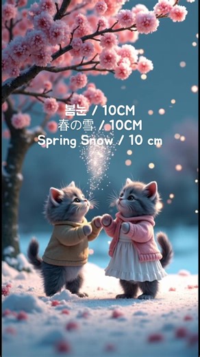 봄눈 / 10CM🐈‍⬛🎶 春の雪 / 10CM Spring Snow / 10 cm 가려진 오랜 시간이 隠された長い時間が It's been a long time since I've been covered up 우리를 다시 불러와 私たちを再び呼び戻し Bring us back 어느 곳에 있어도 どこにいても No matter where you are 그 끝은 항상 너인걸 その終わりはいつも君だ The end is always you Cause I'm falling slowly love with you 오랫동안 기다려온 長い間待ち望んでいた long-awaited 너는 봄이야 あなたは春だよ You are spring Cause I'm falling slowly love with you 다시 지워진다 해도 たとえ再び消えても Even if it's erased again All my life is you . . . #healing #aimusic #kpop #추천 #10cm