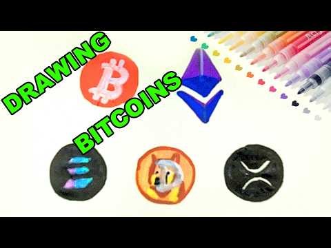 how to draw miniature Bitcoin