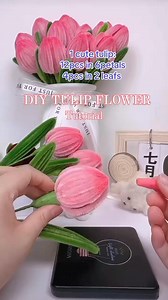DIY Tulip Flower using Fuzzy Wire 🥰 a perfect gift for HER ❤️ See comment section for the link🛒 #fuzzywireflower #tulips #diy #handmadecrafts #gifts #flowers #craft #tutorial #diyeasyflower #diyhandmade | SR