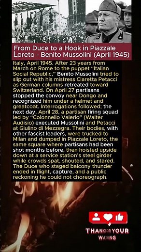 From Duce to a Hook in Piazzale Loreto - Benito Mussolini (April 1945)