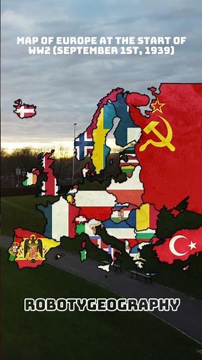 Map of Europe at the start of ww2 (September 1st, 1939) #mapping #geography #history #ww2 #germany