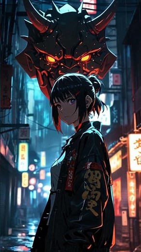 Cyberpunk Samurai Girl 👹✨ | Neon Tokyo Ghost Warrior