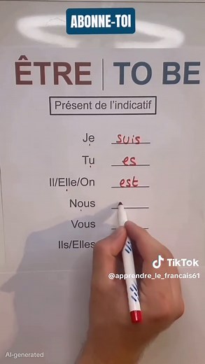 Verbes ÊTRE et AVOIR au Présent de l'Indicatif