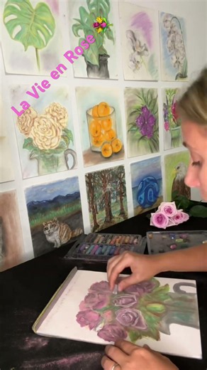 Turning Real Roses into Pastel Art | Soft Pastel Timelapse 🌹