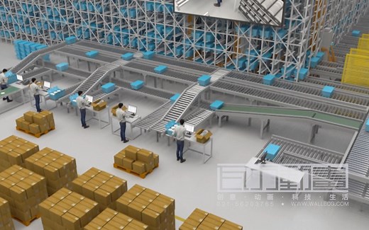 物流行业三维动画展示，仓储物流的工作流程