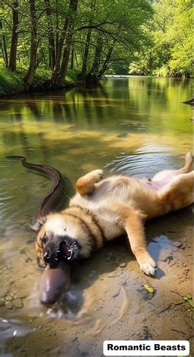 Electric eel discharge affecting a dog