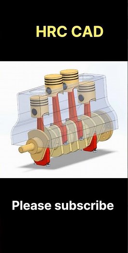 Designing a Turbo 4-Cylinder: SolidWorks Motion Study ‪@Hrccadpalwal‬ #hrccad #solidworks