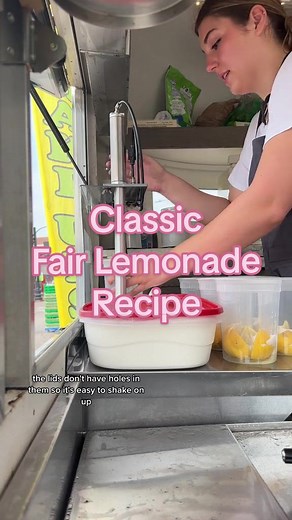 Make Our Secret Fair Style Lemonade recipe with me! Save this recipe to make this summer season! #freshlemonade #lemonaderecipe #foodtrucklife
