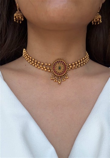 Antique Brass Choker Set — Timeless Jewelry from Nepal
