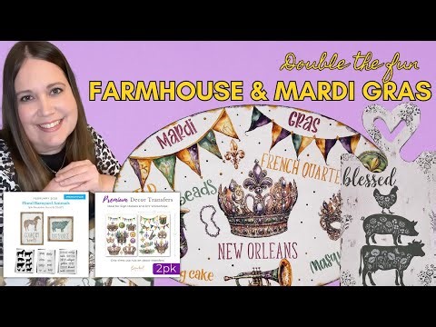 Farmhouse Animal Stencil DIY + Mardi Gras Door Hanger– DIY Stencil & Transfer Craft Tutorial