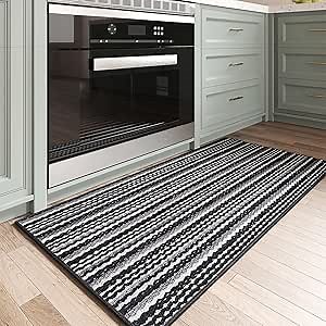 COCOER-Kitchen Rug and Mat for Floor-Kitchen Runner Rug Non Slip Washable Kitchen Mat-Absorbent Kitchen Floor Mat for Front Sink, Laundry Room, Hallway