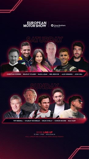 The Trackside Live – Main Stage schedule is now live! See what’s coming up across two packed days at the European Motor Show, with headline speakers, live sessions, and must-see moments. Plan your visit and don’t miss a and don’t miss a thing. Link to schedule: https://europeanmotorshow.com/schedule/