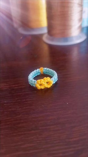 清新可爱的小花戒指的编法教程送给你#编绳教程 #戒指 #小花戒指 #编织 #戒指的编法