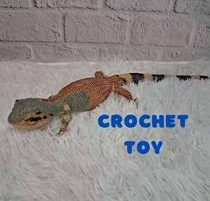Crocheted Iguana Toy: Realistic Striped Lizard Plush - Etsy Australia