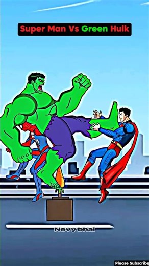 Super man vs Green Hulk Fighting 😱💥 #hulk#fight