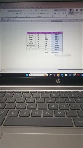 ✅ How to Calculate Total Cost in Excel using SUM Formula 📊#excel #exceltips #exceltricks #shorts