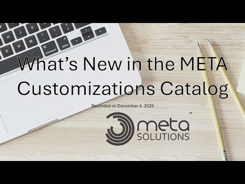 What's New in the META Customizations Catalog
