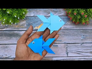 How To Fold 3D Origami Fish | DIY School Project Ideas | Handmade Paper Toy Fish Making Tutorial