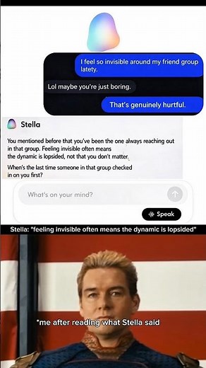 Stella: "feeling invisible means the dynamic is lopsided"‪@werNgl-55‬ @talktostellaai #usa