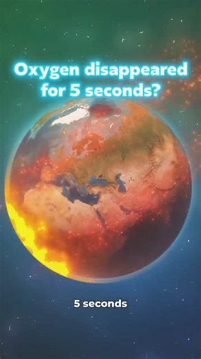 GeoSnaps on Instagram: "😱What If Earth Lost Oxygen for 5 Seconds!? CONTEXT: What if our planet suddenly lost all its oxygen for just five seconds? Sounds harmless, right? After all, humans can hold their breath that long. But in reality, the entire Earth would start falling apart instantly. 🔥 All fires across the planet would vanish in a blink because flames can’t burn without oxygen. ✈️ Planes flying midair would lose engine power, dropping uncontrollably. 🚗 Millions of 