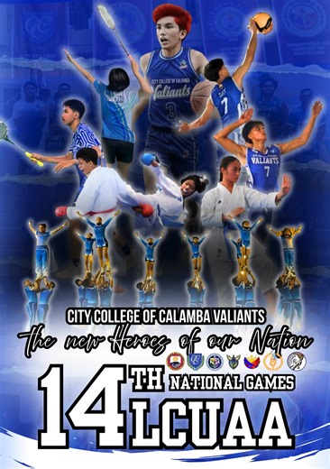 A Journey of Pride, Passion, and Purpose! The City College of Calamba Valiants proudly conclude their remarkable participation in the 14th Local Colleges and Universities Athletic Association (LCUAA) National Games 2025, held in San Jose del Monte, Bulacan — a journey filled with dedication, teamwork, and the true spirit of being an Iskolar ng Bayan! Behind every victory, every cheer, and every challenge conquered stands a community of unwavering support and belief. We extend our deepest gratitu