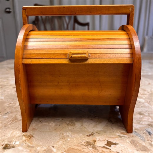 Vintage Roll Top Box Danish Mid Century Tambour Small Sewing Box or Storage Chest - Etsy