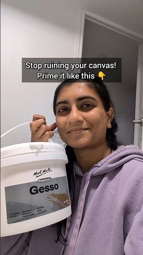 How to Prime Canvas Before Acrylic Painting | 3 Layer Gesso Method #shorts #arttips #acrylicpainting