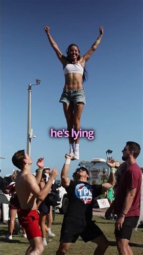 We got hustled 🤣 #cheer #live #stunt #shorts
