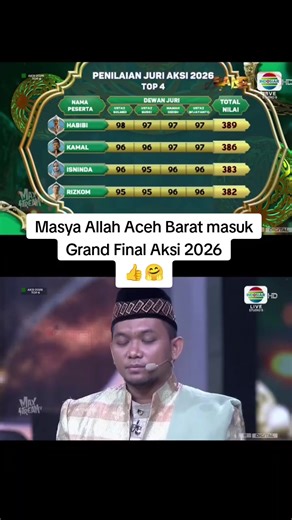 selamat ustadz muda kebanggaan Aceh Barat. semoga besok juara 1 Aksi 2026 🤲🤲 @teukumarzuki #aksiindonesia2026 #Indosiar