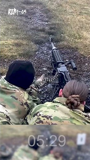 Badass Female Military With Machine Gun