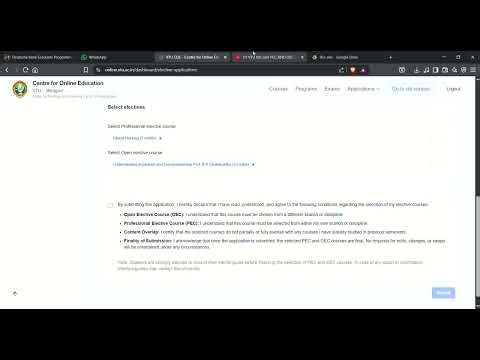 PEC & OEC VTU 8th sem last application last date