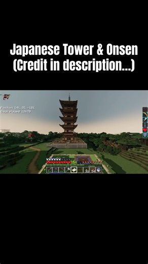 Building Japanese Structures in my Survival World #minecraft #japanese #shorts