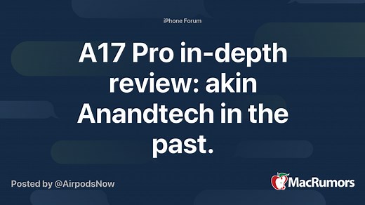 A17 Pro in-depth review: akin Anandtech in the past.