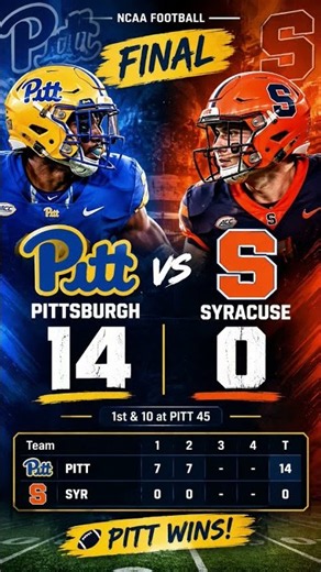Pittsburgh vs Syracuse LIVE | 14-0 Score Update | NCAA College Football 🏈🔥