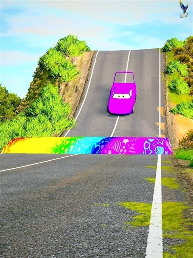 ‎Rainbow bump challenge! Can these cars make it? 🌈💥