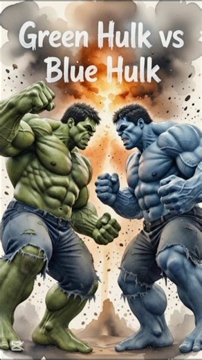 Green Hulk 🟢 vs Blue Hulk 🔵কে জিতবে এই ভয়ংকর লড়াইয়ে? শেষ পর্যন্ত দেখো 😳 #hulk