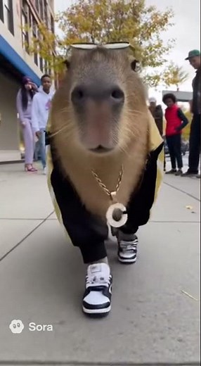 Drippy Capybara cruising through the street!