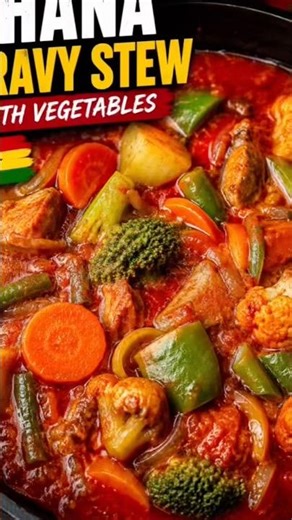 Authentic Ghana Gravy Stew with Vegetables🇬🇭🥗🥕🥒