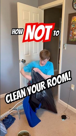 How NOT to Clean Your Room! #funny #shorts #tutorial