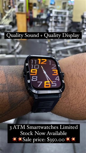 SALE‼️$350‼️SALE‼️ 3ATM Waterproof Smartwatch Set(2Bands) 💥💥💥Sale Price: $350💥💥💥 ⚠️Please Read⚠️ This WaterProof smartwatch has vibrant Quality scratch proof full screen Display and is wrapped with a Solid Rugged Frame that’s durable enough to take a few knock around, It also has a Scratch Proof Screen that can withstand a tough situation. 🔹🔹🔹Smartwatch Functions🔹🔹🔹 🔹Premium Colourful Display🎨 🔹Vibration Intensity Level 📳 🔹Raise to wake 🔹Low power mode 🔹Spilt Screen mode 🔹Sel
