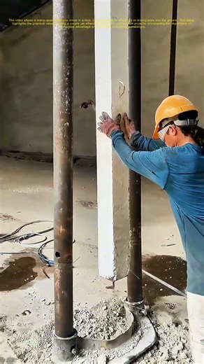 "Crane-Powered Precision: How a DIY Pile Driver Gets the Job Done"