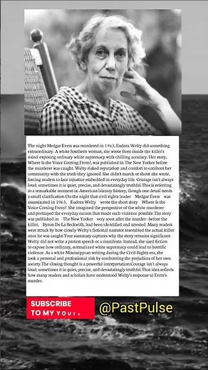 The Night Eudora Welty Turned Tragedy Into Truth | The Story That Shocked America