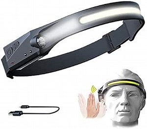 LED Headlamp,USB Rechargeable Headlamp with All Perspectives Induction 230° Illumination, 5 Modes Motion Sensor Headlamp Flashlight, Outdoor Waterproof Headlight for Running, Fishing,Camping