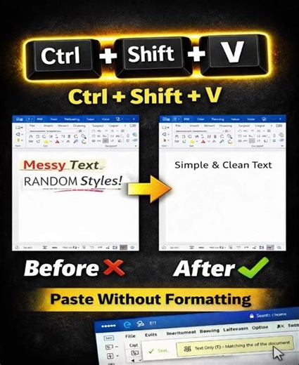 STOP Bad Copy-Paste in MS Word 😱 | Ctrl + Shift + V #excel #microsoftoffice #exceltips