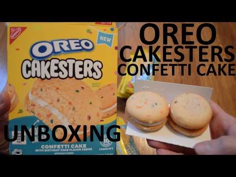 Unboxing Oreo Confetti Cake Cakesters Soft Baked Snack Cakes